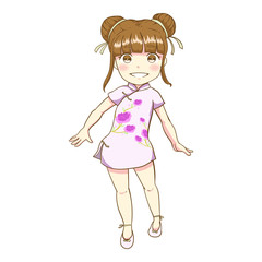 vector illustration of chinese kid
