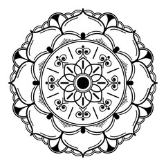 Abstract Mandala for coloring page