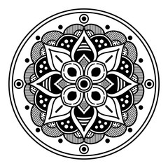 Abstract Mandala for coloring page