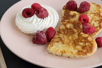 pancakes in the shape of a heart