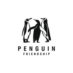Pinguin friendship logo design. Pinguin friends logo. Pinguin logo design.