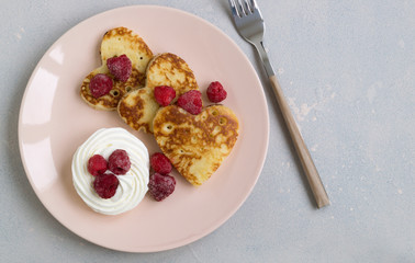 pancakes in the shape of a heart