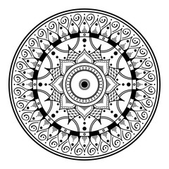 Abstract Mandala for coloring page