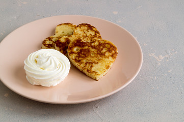 pancakes in the shape of a heart