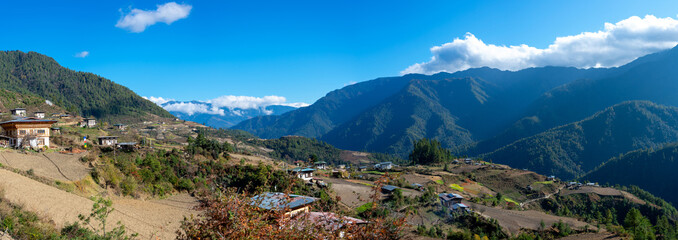 Bhutan Haa Valley, mountain village