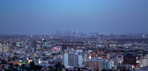 Naklejka na ściany i meble Los Angeles Night City View. Location: Los Angeles, California. September of 2018. 