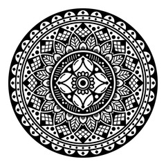 Abstract Mandala for coloring page