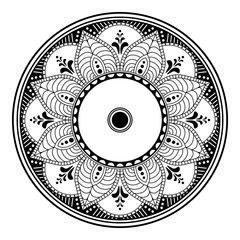 Abstract Mandala for coloring page