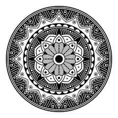 Abstract Mandala for coloring page