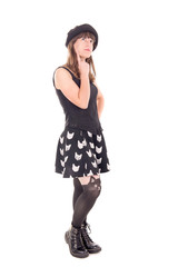 young woman isolated in white