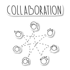 Iconic image of young people connected in circle