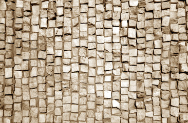 Naklejka premium Stone pavement surface in brown tone.