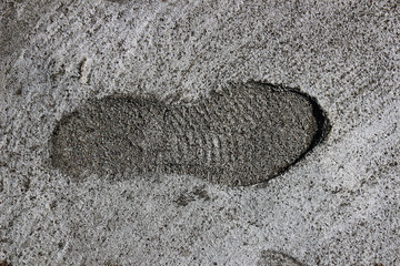 Footprint on concrete