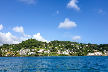 St. Georges, Grenada, West Indies - Luxury houses in the seafront