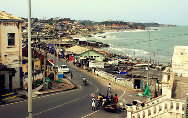 View over Cape Coast City in Ghana in 2018 - obrazy, fototapety, plakaty