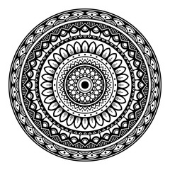Mandala decorative round ornament. Can be used for greeting card, phone case print, etc. Hand drawn background