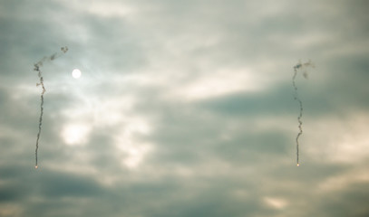 missile system fly on city at sky