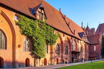 Middle Castle fortress inner courtyard of the Medieval Teutonic Order Castle in Malbork, Poland