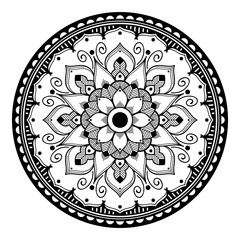 Mandala decorative round ornament. Can be used for greeting card, phone case print, etc. Hand drawn background