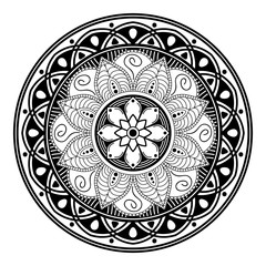 Mandala decorative round ornament. Can be used for greeting card, phone case print, etc. Hand drawn background