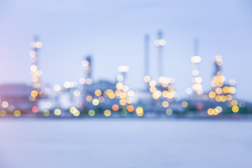 Abstract blur bokeh of oil gas refinery plant. May called petroleum, production or petrochemical...