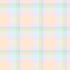 Seamless pattern in pastel pink, green, blue and yellow colors for plaid, fabric, textile, clothes, tablecloth and other things. Vector image.