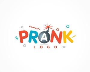 Prank boom logo colored template © vectorboom