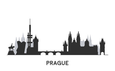 Fototapeta premium Prague skyline silhouette.