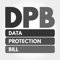 DPB - Data Protection Bill acronym, technology concept background