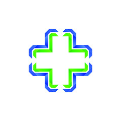 Plus sign medical healthcare design concept. Medical pharmacy logo vector template