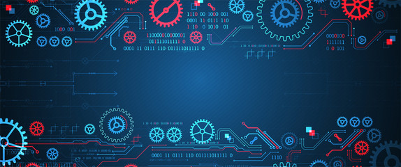 Fototapeta premium Abstract technology concept. Background with various cogwheels. Vector illustration.