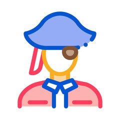 Pirate Silhouette Icon Vector. Outline Pirate Silhouette Sign. Isolated Contour Symbol Illustration