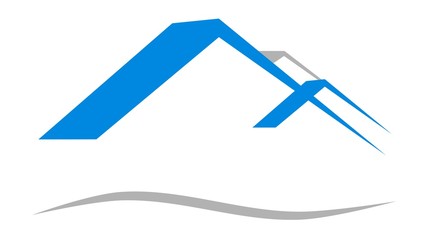 Hausdach, Haus, Dach, Grafik, Symbol, blau, grau