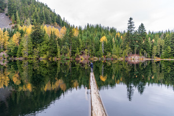 View at Mountain Lake with Dramatic Clouds in British Columbia, Canada.