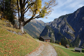 Holzhütte in den Bergen