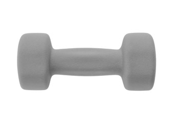 Dumbbell with a soft rubber covering isolated on white background