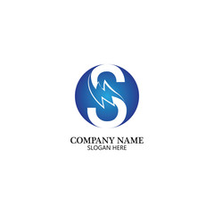Fototapeta premium Flash s letter thunderbolt logo vector template icons