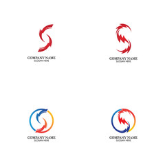 Fototapeta premium Flash s letter thunderbolt logo vector template icons