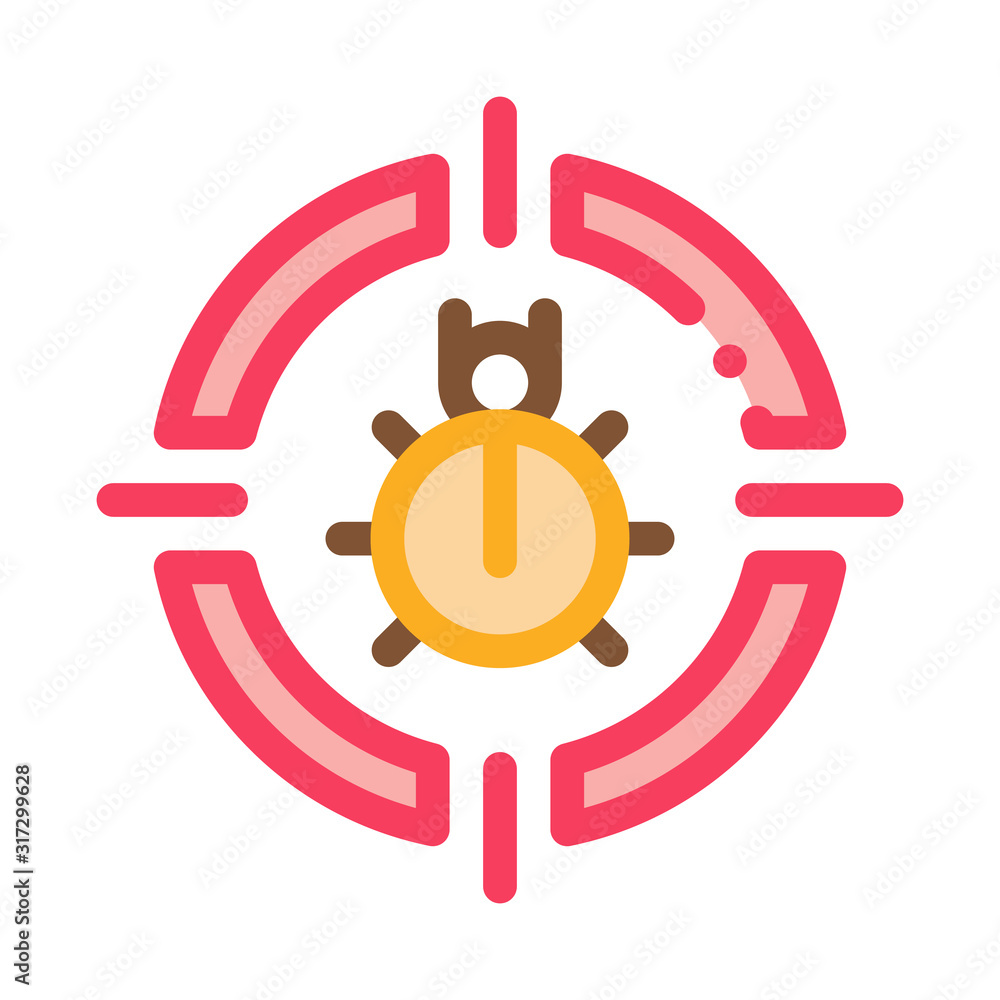 Poster bug target icon vector. outline bug target sign. isolated contour symbol illustration