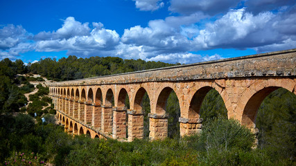 The Ferreres Aqueduct, also Pont del Diable or Devil Bridge, an ancient bridge, part of the Roman...
