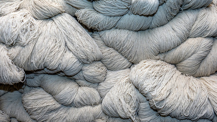 Wool yarn natural color. Rustic style. ready for knitting.