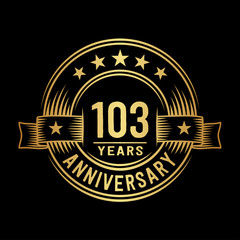 Fototapeta premium 103 years anniversary celebration logotype. Vector and illustration.