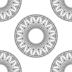 Abstract graphic square background with mandala geometric pattern
