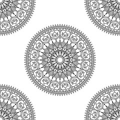 Abstract graphic square background with mandala geometric pattern