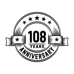 Fototapeta premium 108 years anniversary celebration logotype. Vector and illustration.