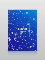 Geometric cover design. Abstract blue background with circle, bokeh and optical effects. Design vector illustration.