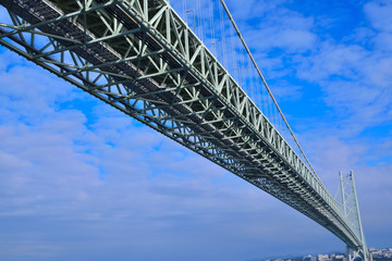 明石大橋を見上げる