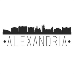 Alexandria Egypt. City Skyline. Silhouette City. Design Vector. Famous Monuments.