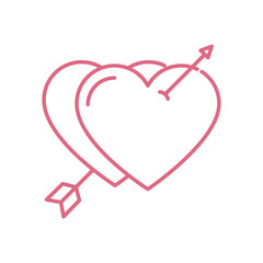 Isolated hearts and arrow vector design