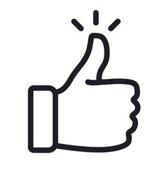Like confirm and thumb up outline icon - obrazy, fototapety, plakaty